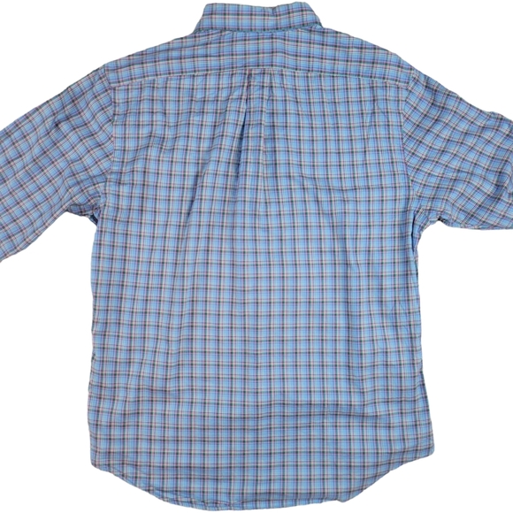 Ralph Lauren Button Down Shirt Slim Fit Light Blue Plaid Pony Logo Mens Size XL - Picture 6 of 10